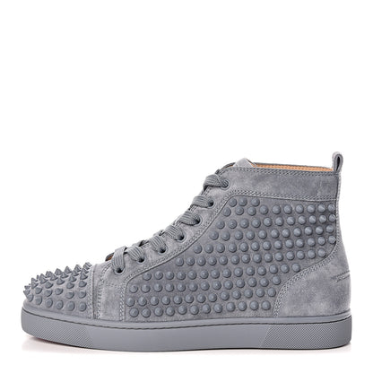 Christian Louboutin Veau Velours Mens Louis Spikes Flat Sneakers 39 Squale 1 of 9