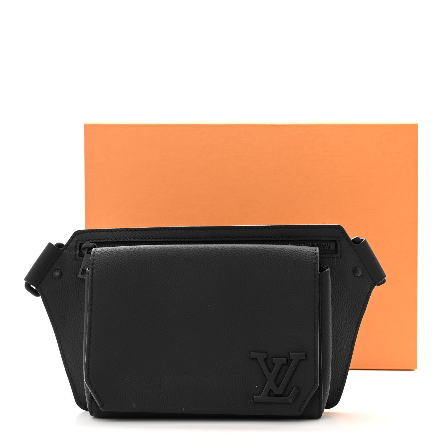 Louis Vuitton Grained Calfskin Aerogram Takeoff Slingbag Black 10 of 10