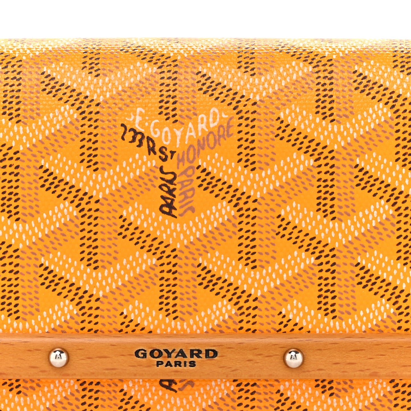 Goyardine Monte Carlo Bois Clutch With Strap Yellow
