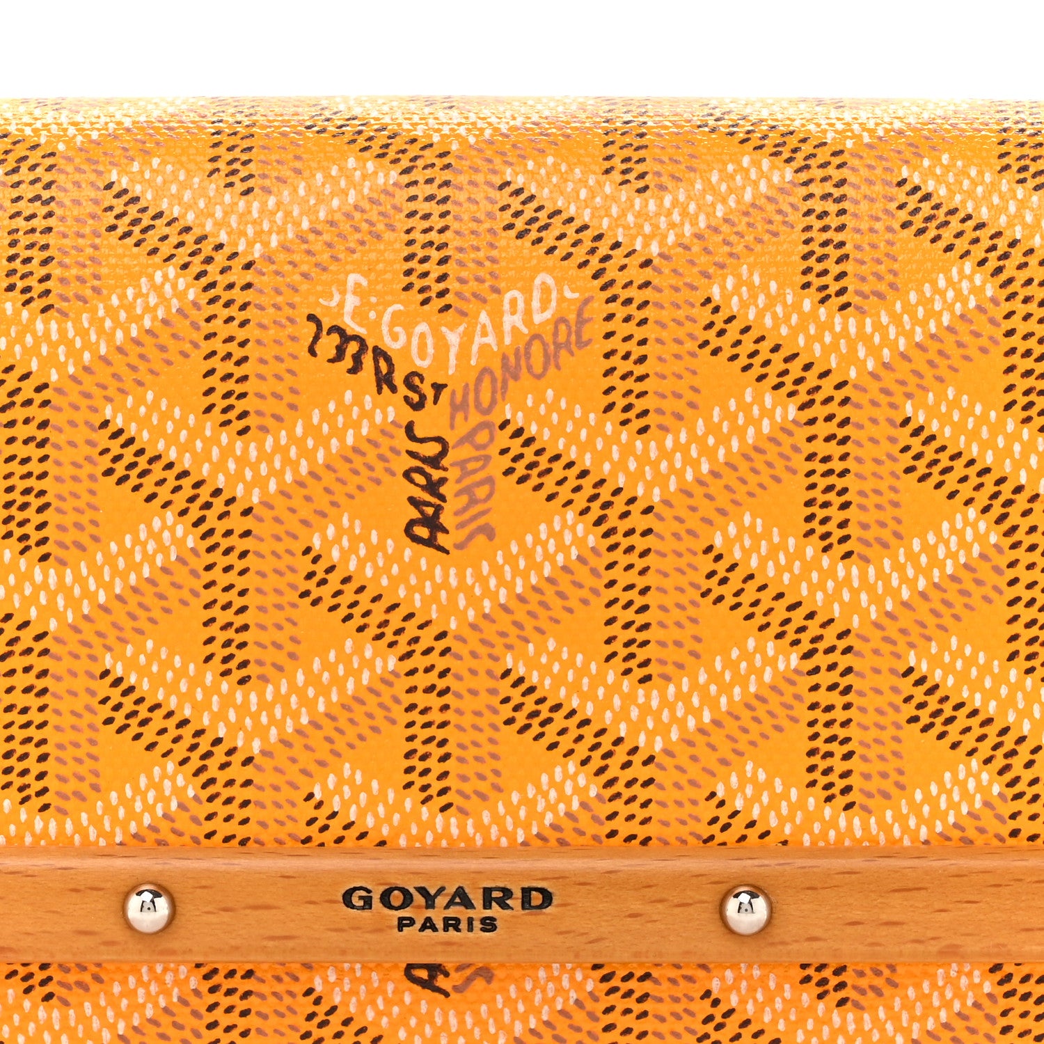Goyard Goyardine Monte Carlo Bois Clutch With Strap Yellow 8 of 12