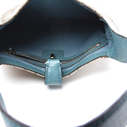 Gucci Monogram Web Small Piston Jackie O Hobo Turquoise 4 of 10