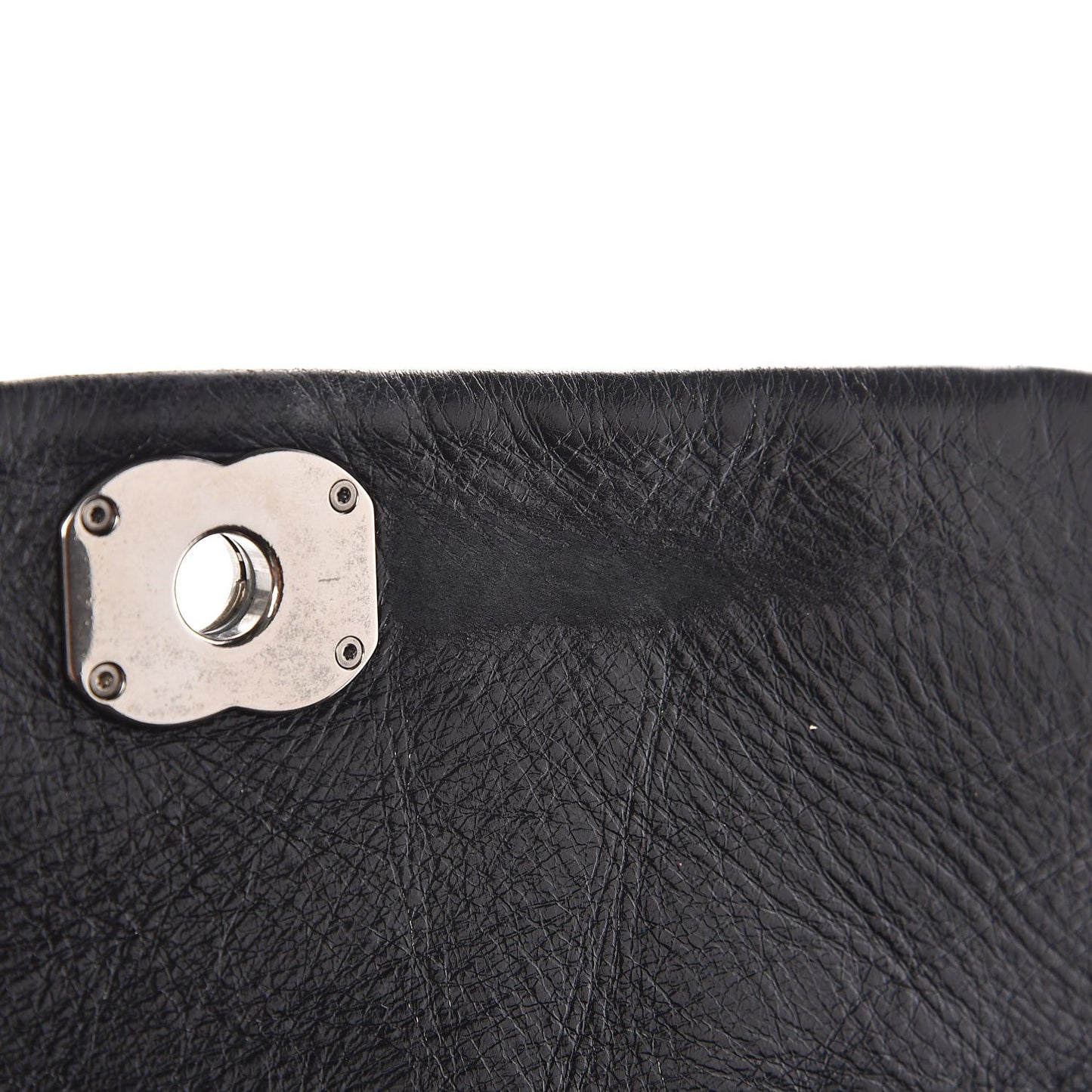 Aged Calfskin Quilted Jumbo Flap Black