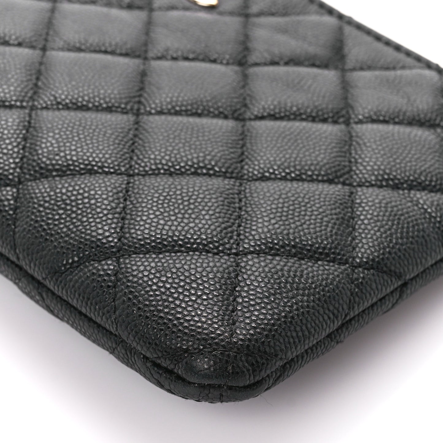 Caviar Quilted Cosmetic Case Black