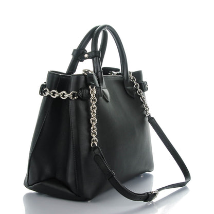 Burberry Smooth Calfskin Medium Chain Banner Tote Black 3 of 8