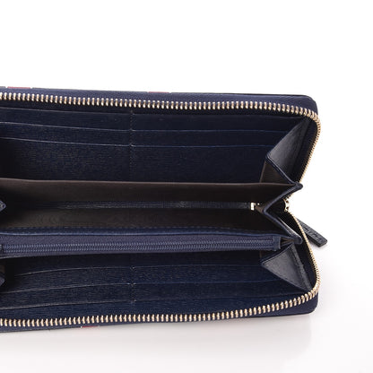 Gucci Calfskin Heartbeat Print Zip Around Wallet Blue 5 of 7