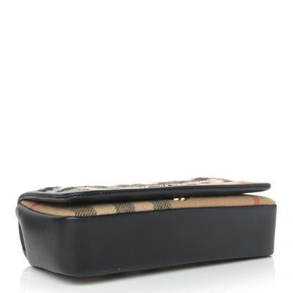 Burberry Check Cashmere Small Lola Bag Black 4 of 9