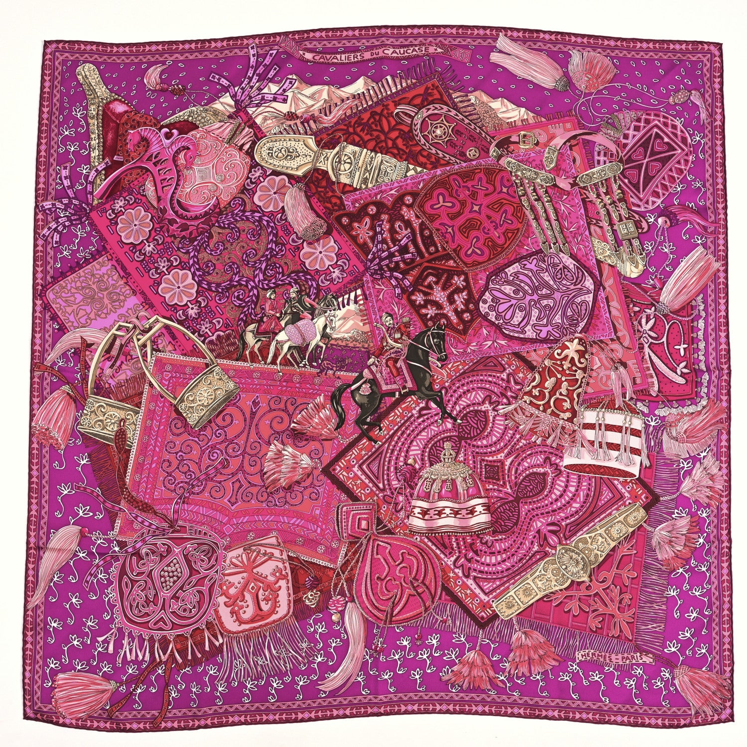 Hermes Silk Cavaliers du Caucase Scarf 90 1 of 3