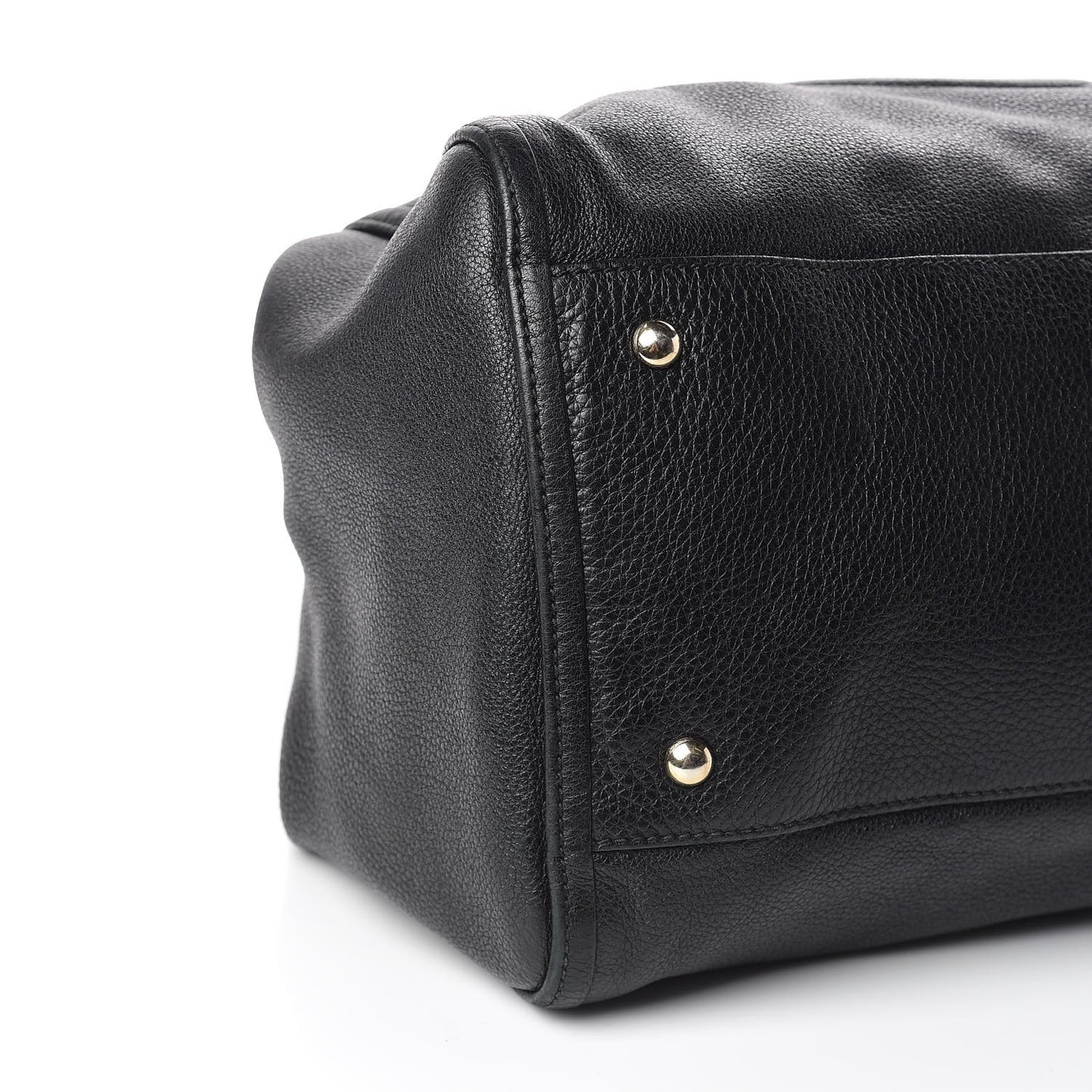 Pebbled Calfskin Large Soho Shoulder Bag Black