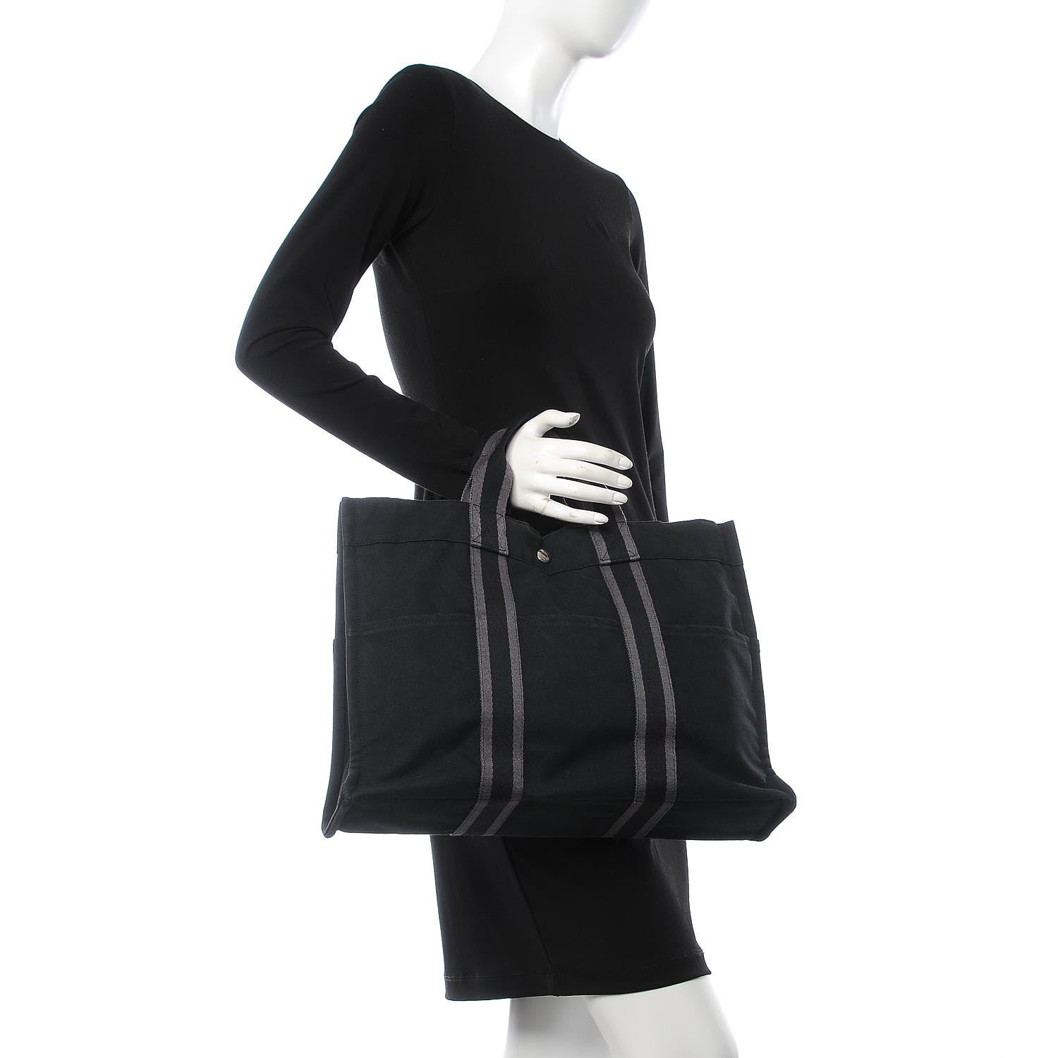 Hermes Canvas Fourre Tout MM Black 2 of 11