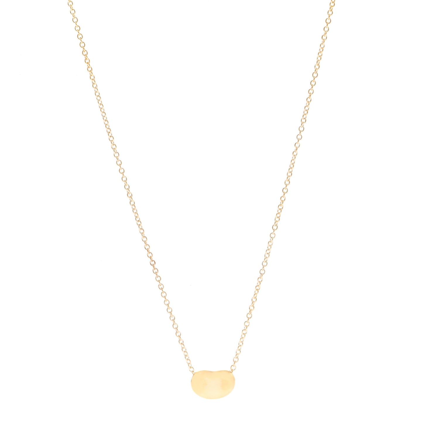 18K Yellow Gold 9mm Elsa Peretti Bean Pendant Necklace