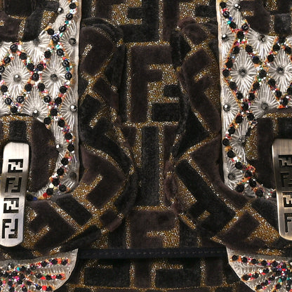 Fendi Velvet FF Beaded Embellished B Bag Multcolor 10 of 14