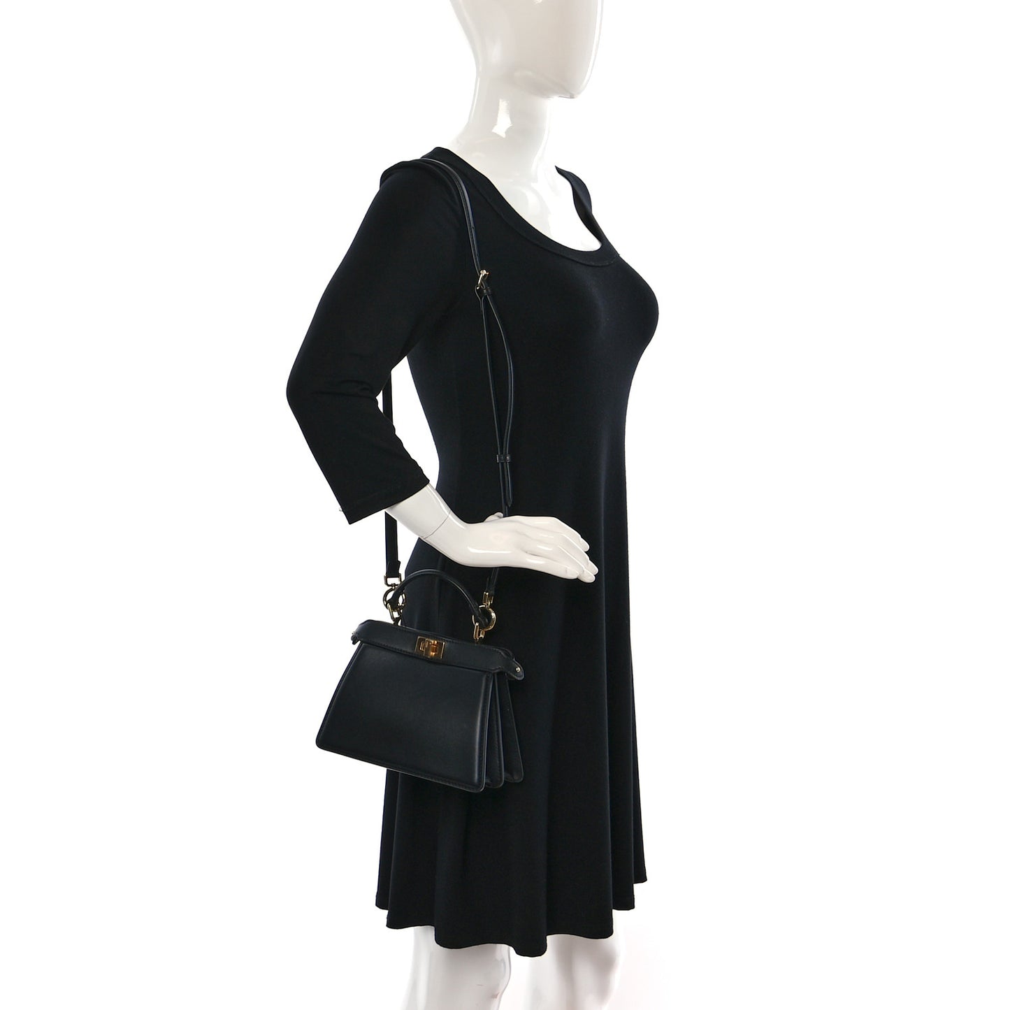Shiny Nappa Petite Peekaboo I SEE U Satchel Black