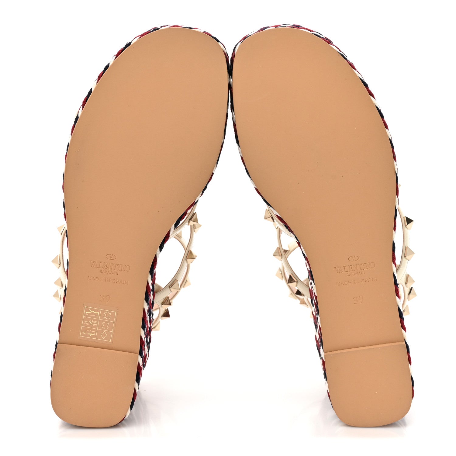 Valentino Garavani Patent Rockstud Ankle Strap Torchon Espadrille Caged 25/95mm Wedge Sandals 39 Light Ivory 6 of 10