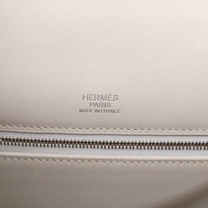 Hermes Swift Ghillies Kelly Retourne 32 White Gris Perle 6 of 14