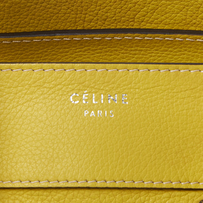 Celine Drummed Calfskin Mini Luggage Citron 7 of 10