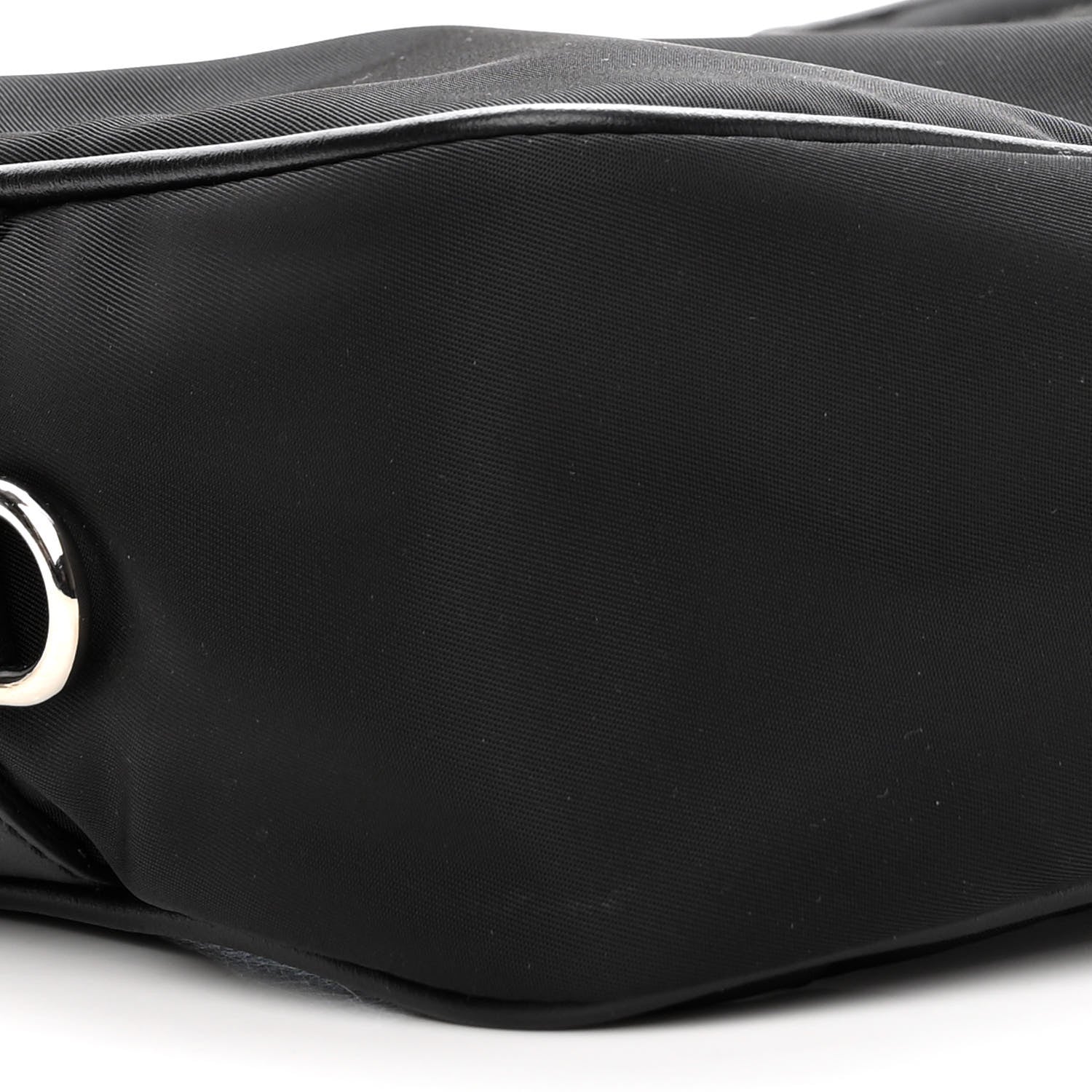 Prada Tessuto Nylon Studded New Vela Shoulder Bag Black Bianco 8 of 9