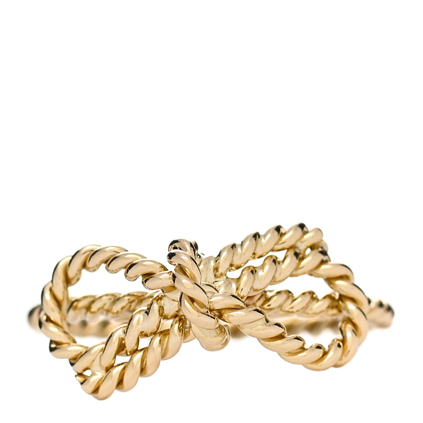 18K Yellow Gold Twist Bow Ring 50 5.25