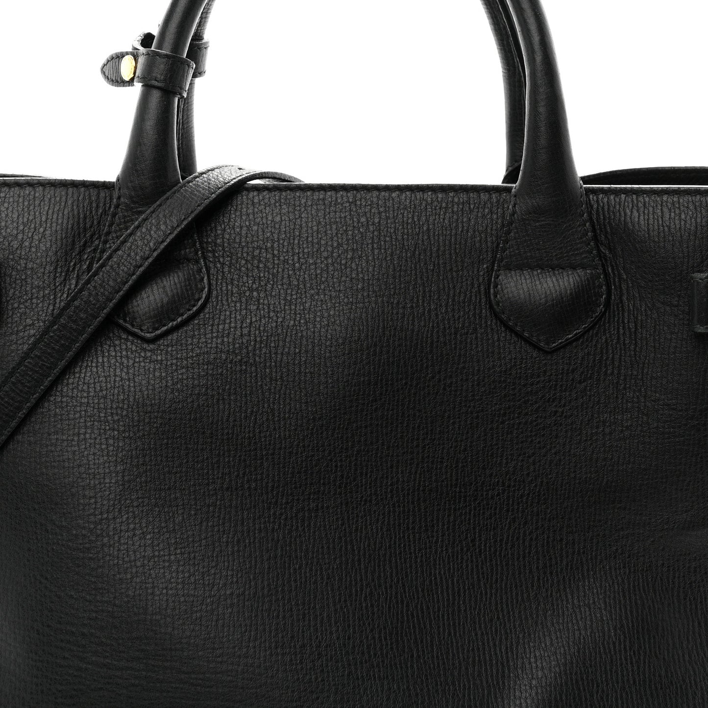 Grainy Calfskin House Check Medium Banner Tote Black