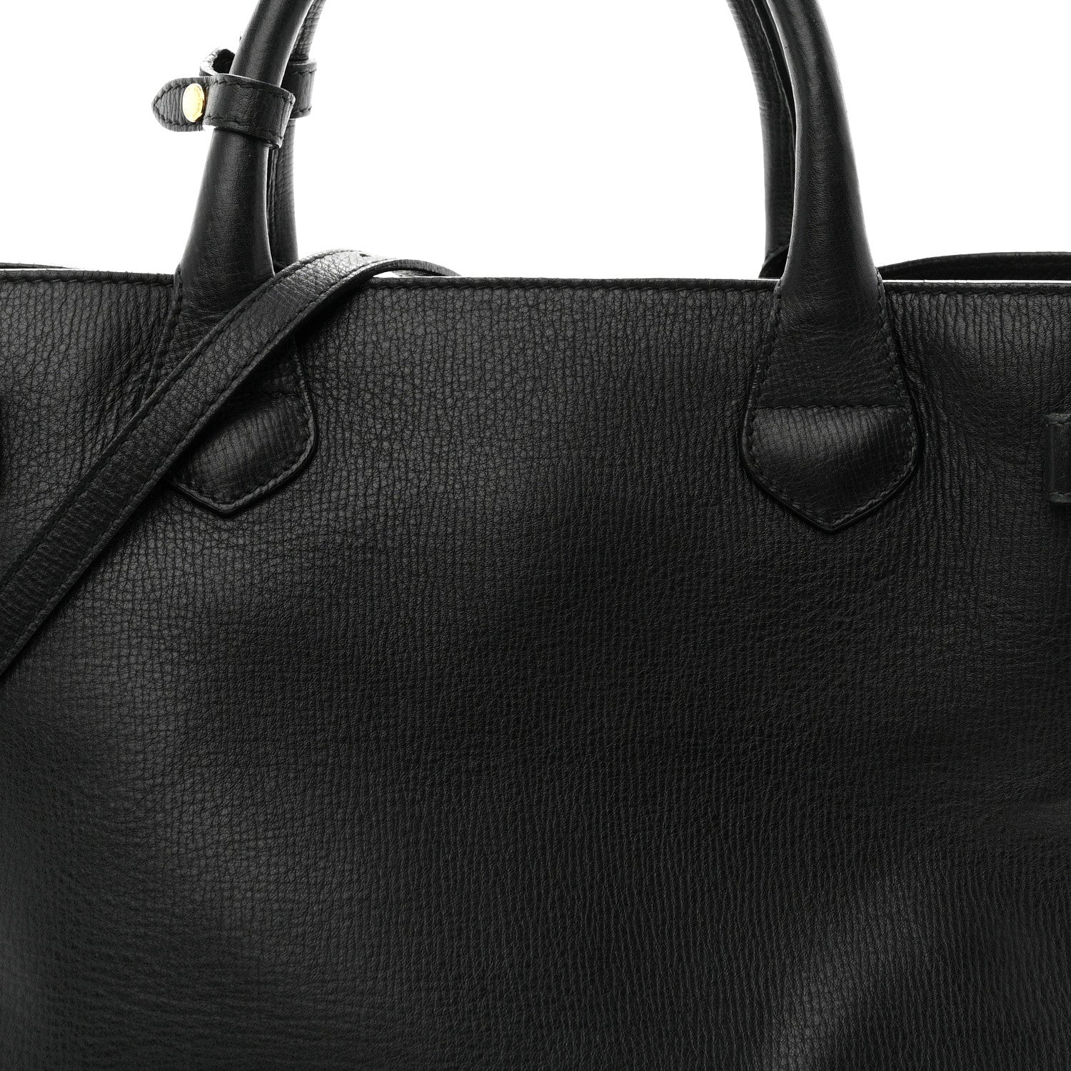 Burberry Grainy Calfskin House Check Medium Banner Tote Black 7 of 12