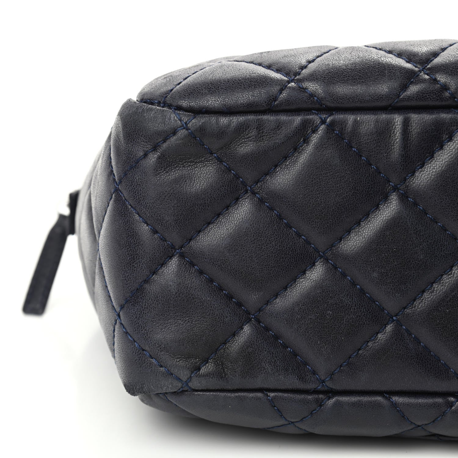 Chanel Lambskin Quilted Medium Camera Case Dark Navy Blue 6 of 8