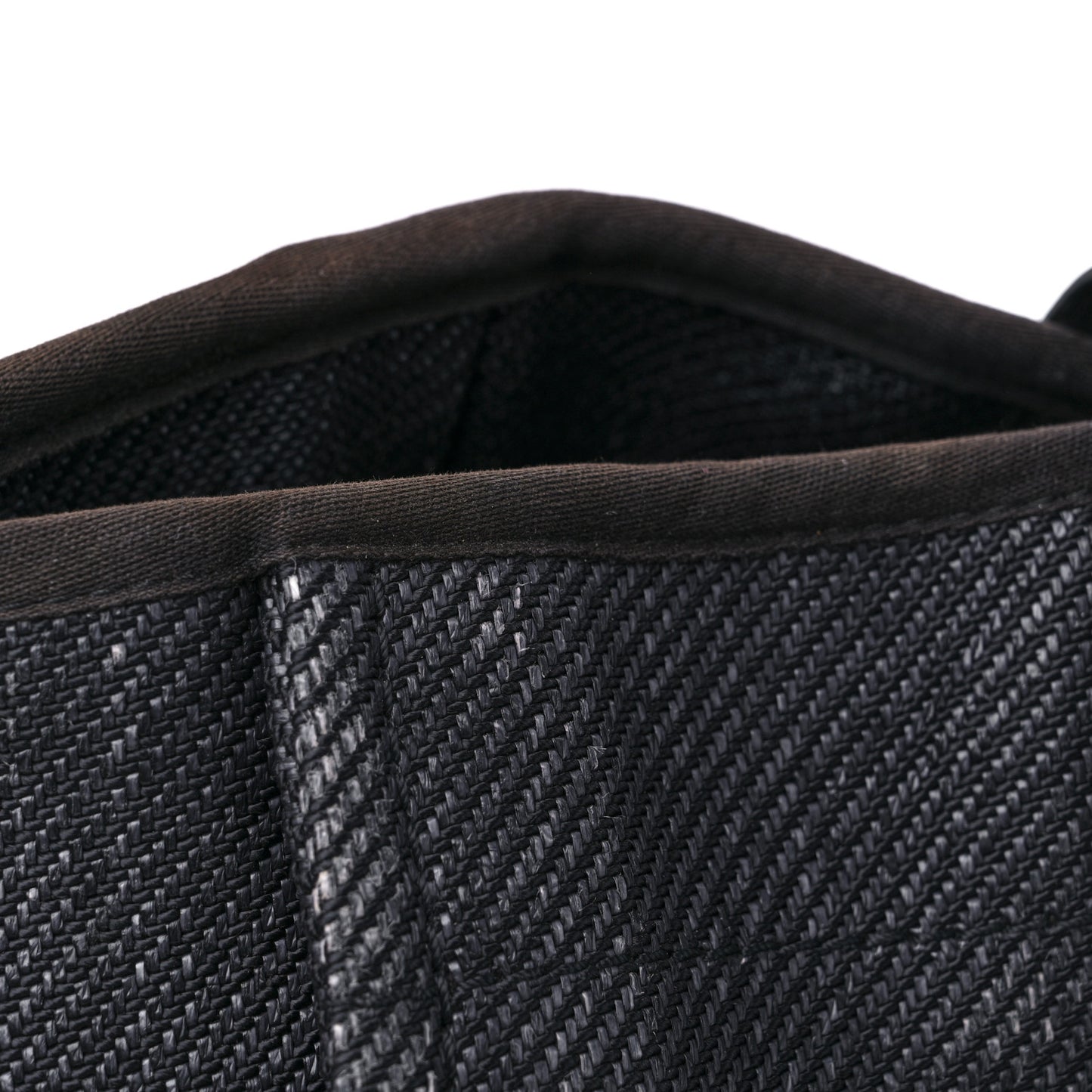 Woven Straw Raffia Medium Deauville Tote Black