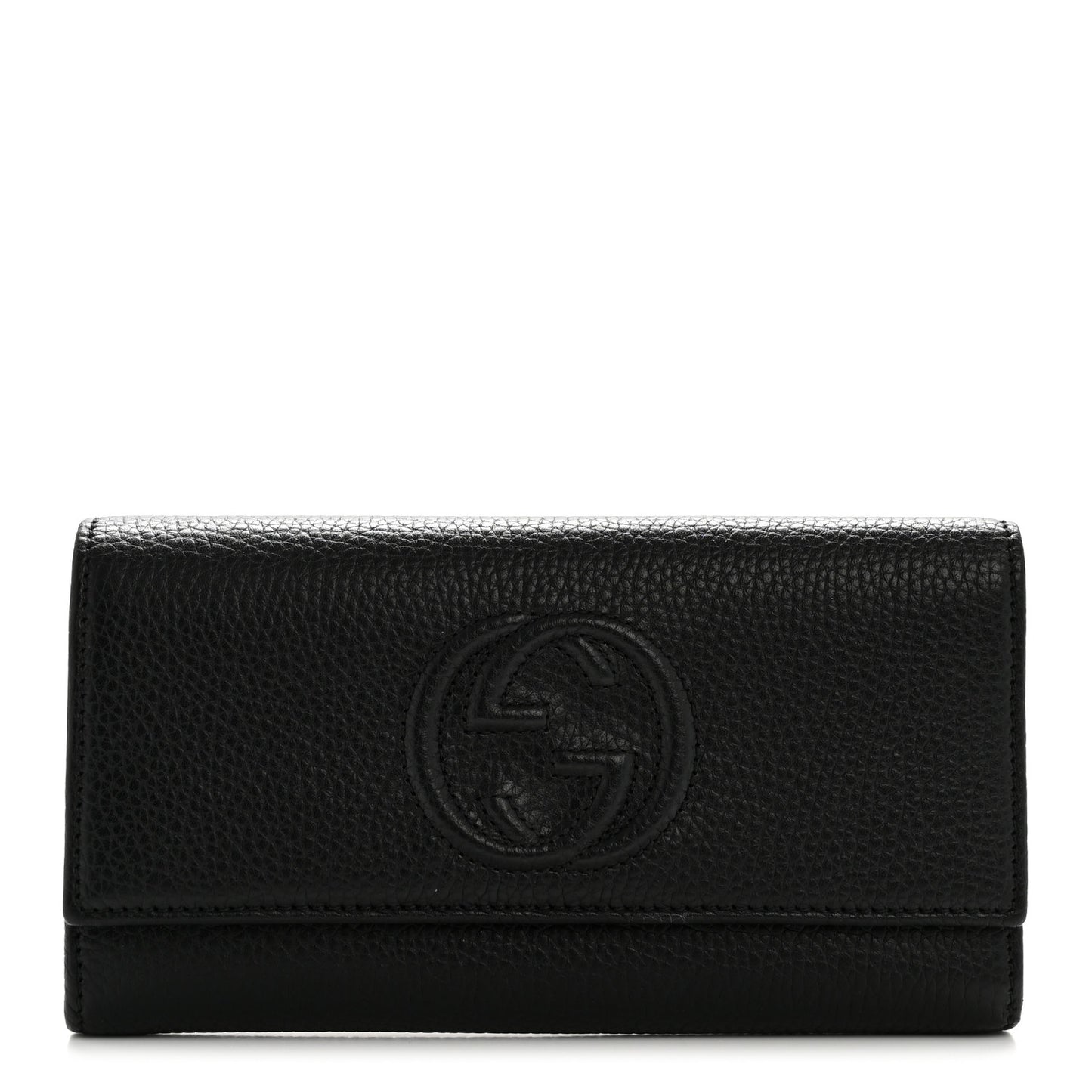 Pebbled Calfskin Large Soho Continental Wallet Black