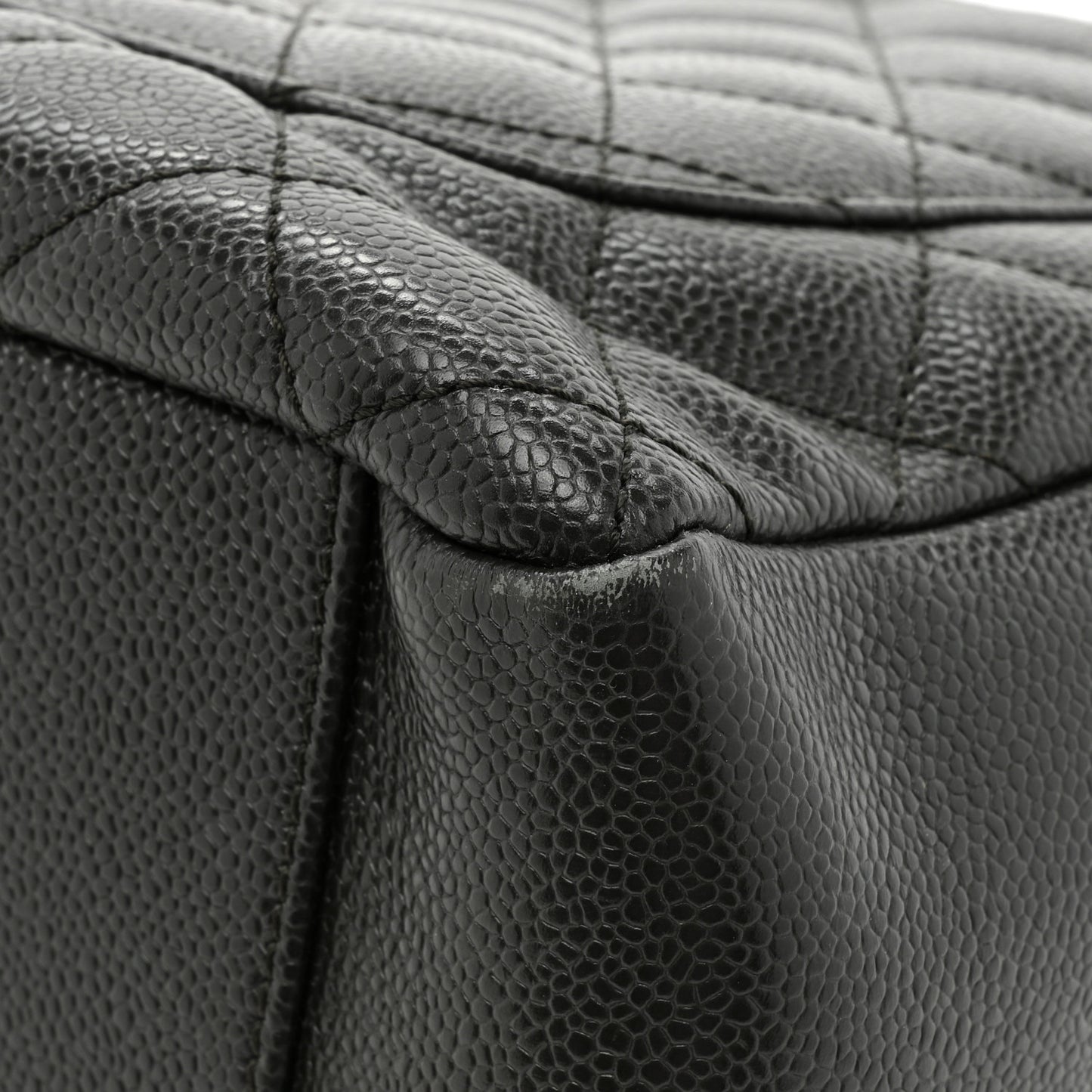 Caviar Quilted Grand Shopping Tote GST Dark Grey