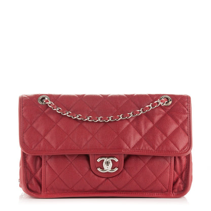 Chanel Caviar Quilted Large French Riviera Flap Red 1 of 9