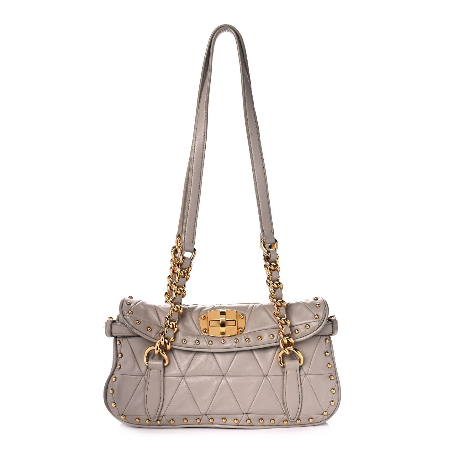 Nappa Quilted Studded Shoulder Bag Calce
