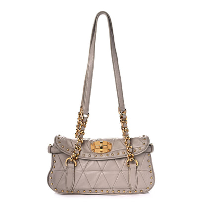 Miu Miu Nappa Quilted Studded Shoulder Bag Calce 1 of 9