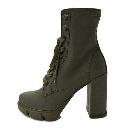 Prada Washed Denim Lace Up 110mm Ankle Boots 39 Militare 1 of 7