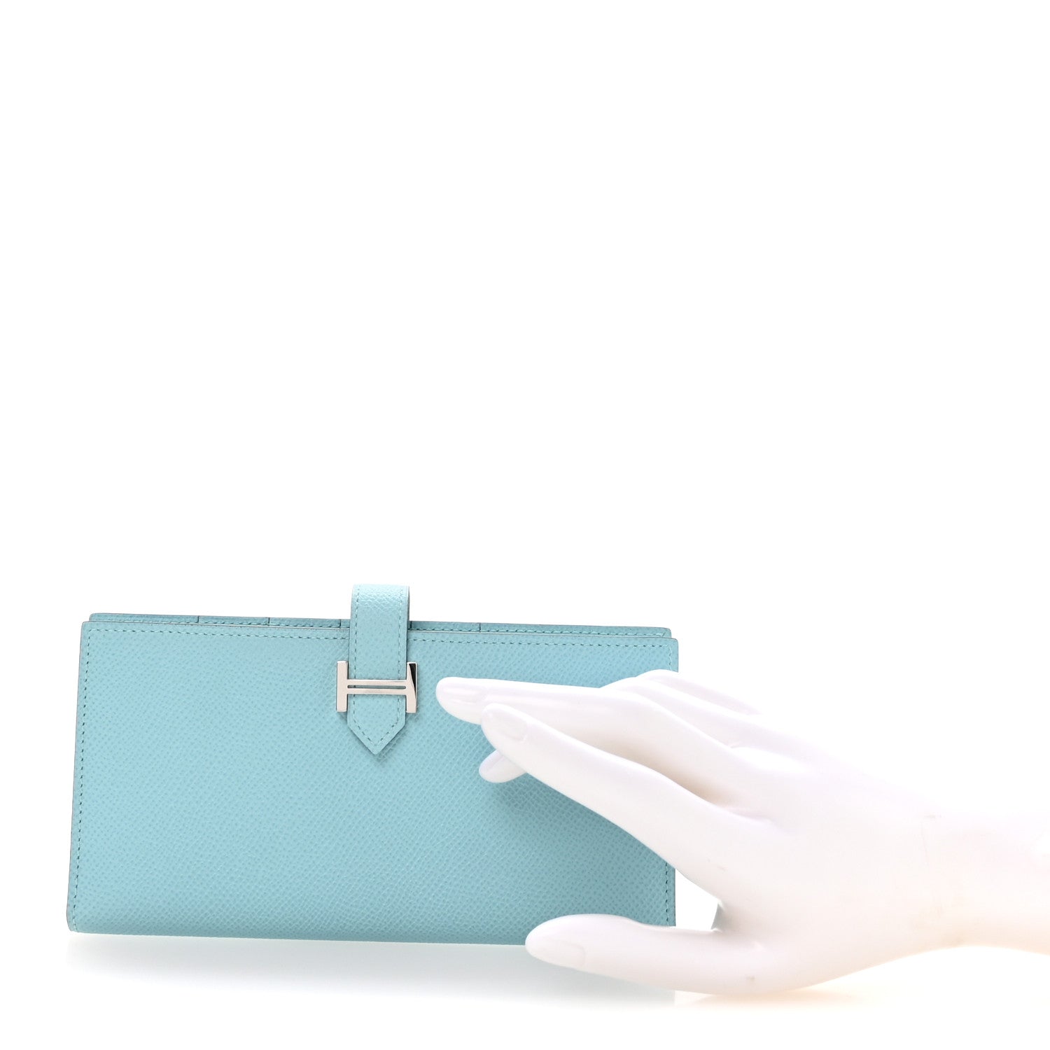 Hermes Epsom Bearn Gusset Wallet Bleu Atoll 2 of 8