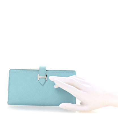 Hermes Epsom Bearn Gusset Wallet Bleu Atoll 2 of 8