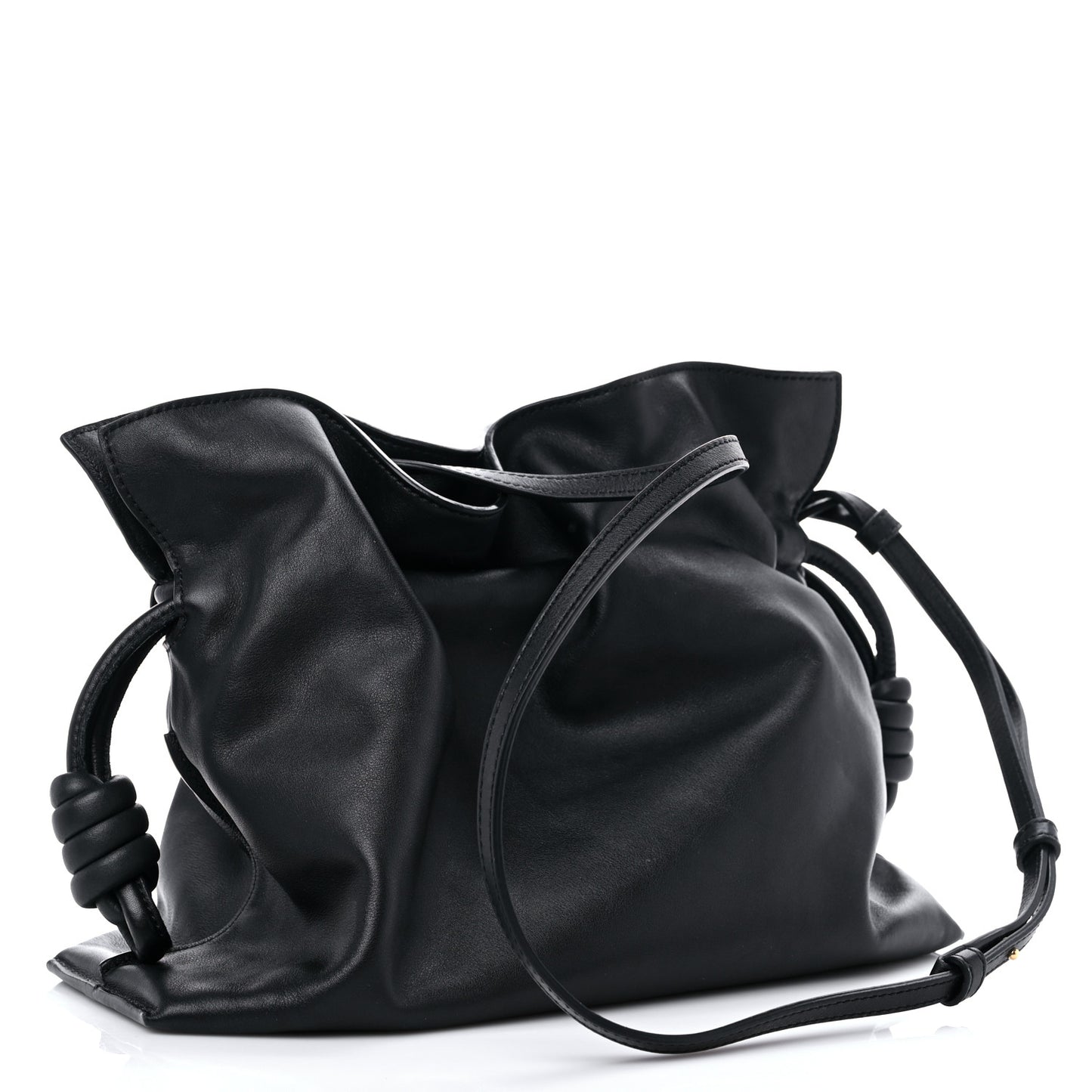 Nappa Flamenco Knot Clutch Black