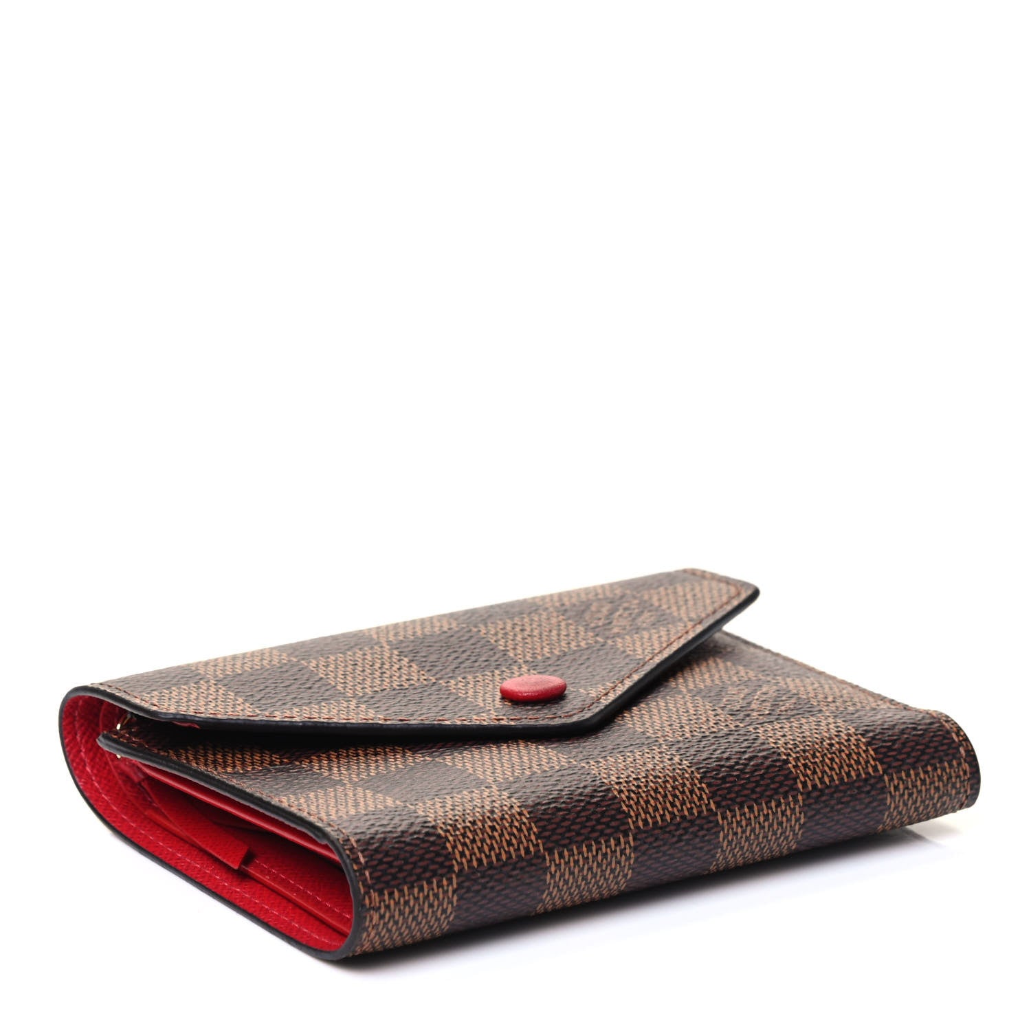 Louis Vuitton Damier Ebene Victorine Wallet Red 3 of 4