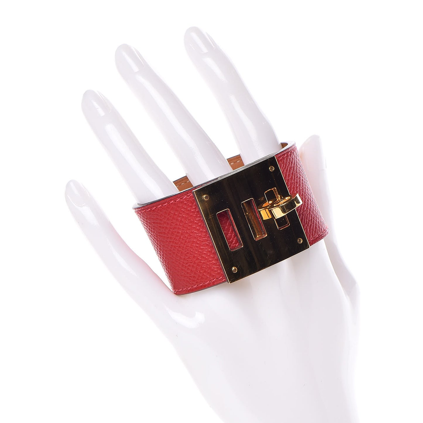 Epsom Kelly Dog Bracelet Rouge Casaque