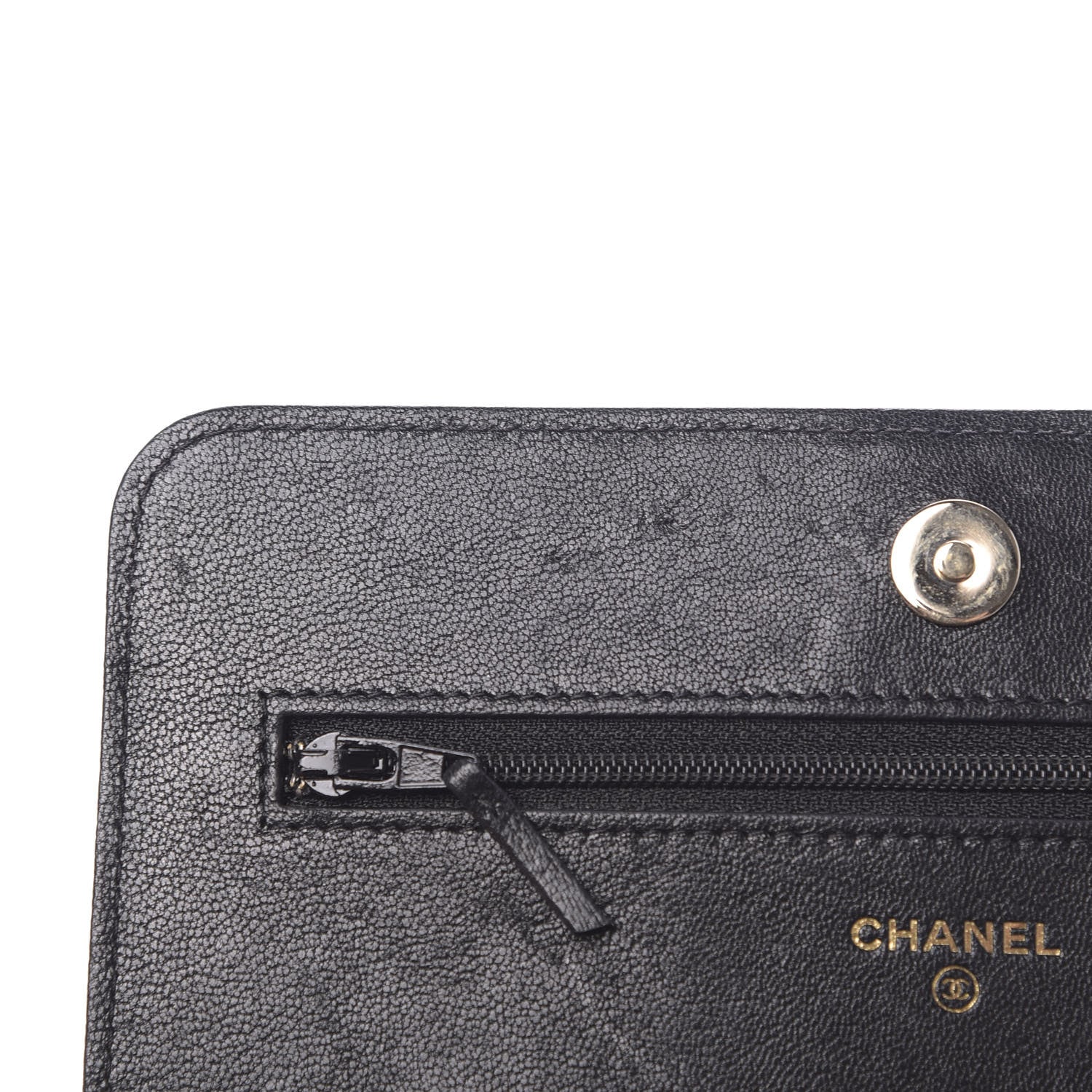 Chanel Caviar Sheepskin Chevron Quilted Vintage Mademoiselle Wallet On Chain WOC Black 11 of 17
