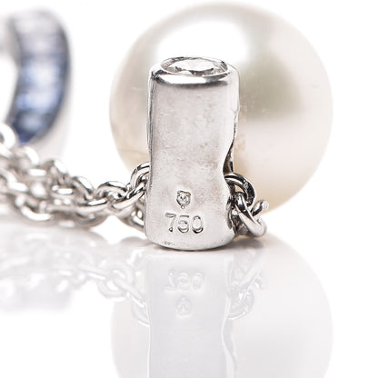 Mikimoto 18K White Gold Sapphire Diamond Akoya Pearl 9.5-10mm Elements of Life Pendant Necklace 4 of 6