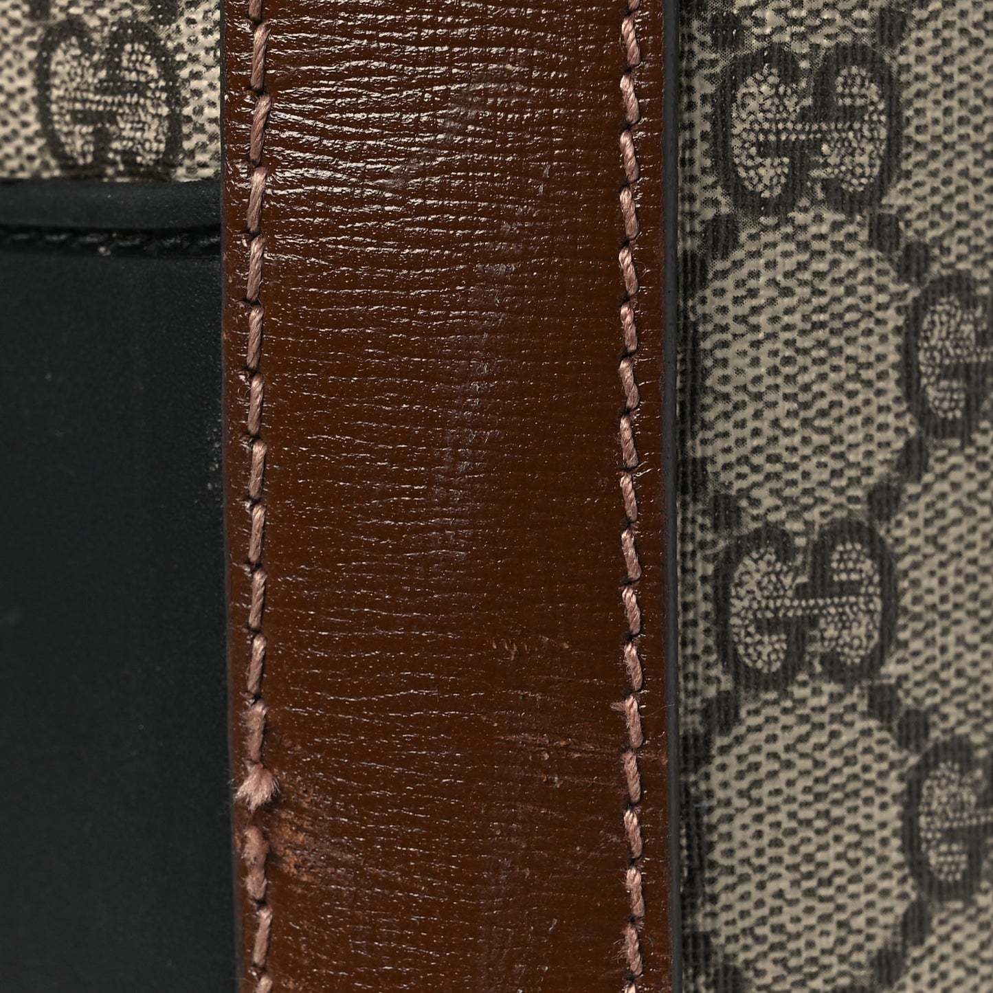 GG Supreme Monogram Azalea Calfskin Retro Interlocking G Small Savoy Cabin Trolley Beige Ebony Brown Sugar