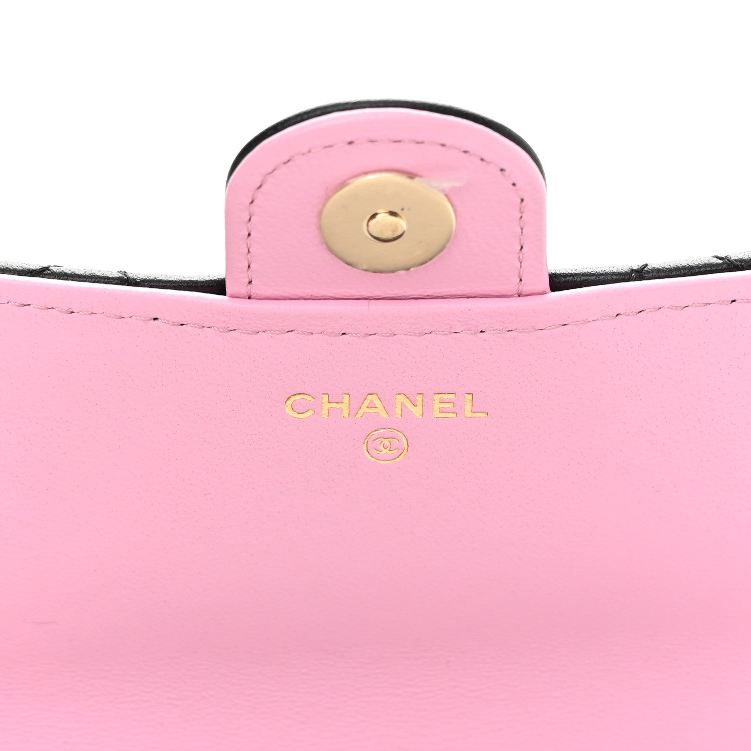 Chanel Lambskin Quilted Flap Phone Holder With Chain Black Lilac 6 of 15