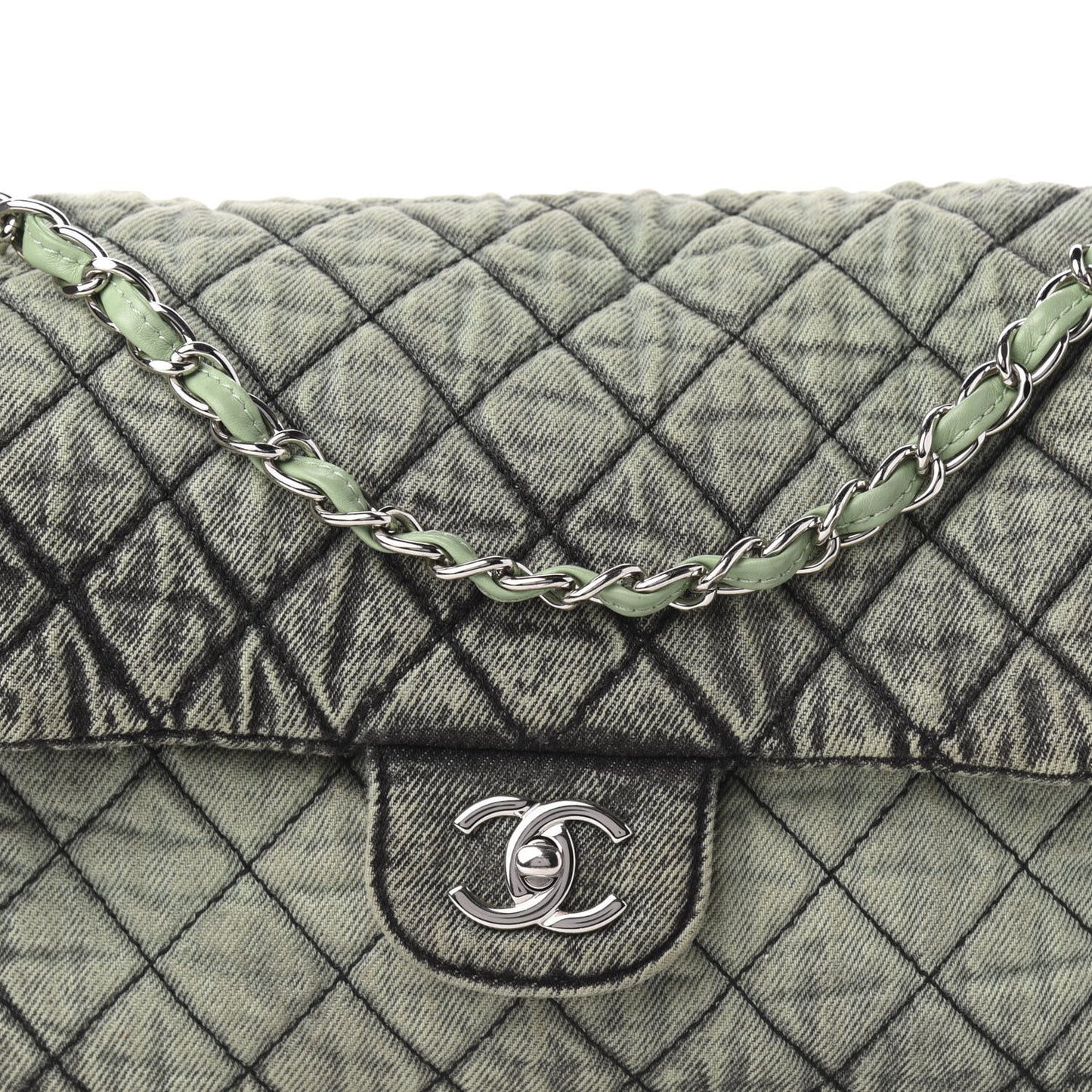 Denim Quilted Denimpression Flap Green Black