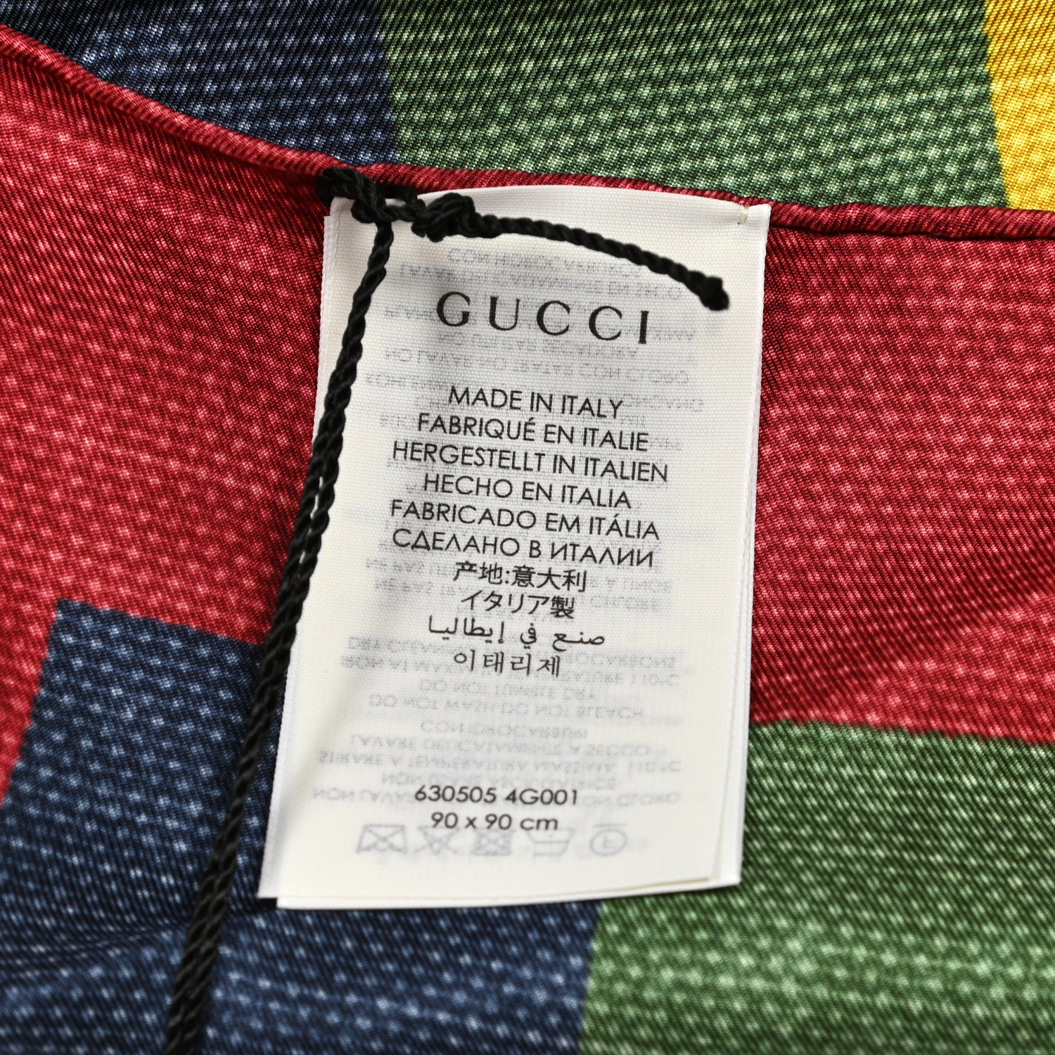 Gucci Silk Marley Stripe Scarf Red Multicolor 3 of 4
