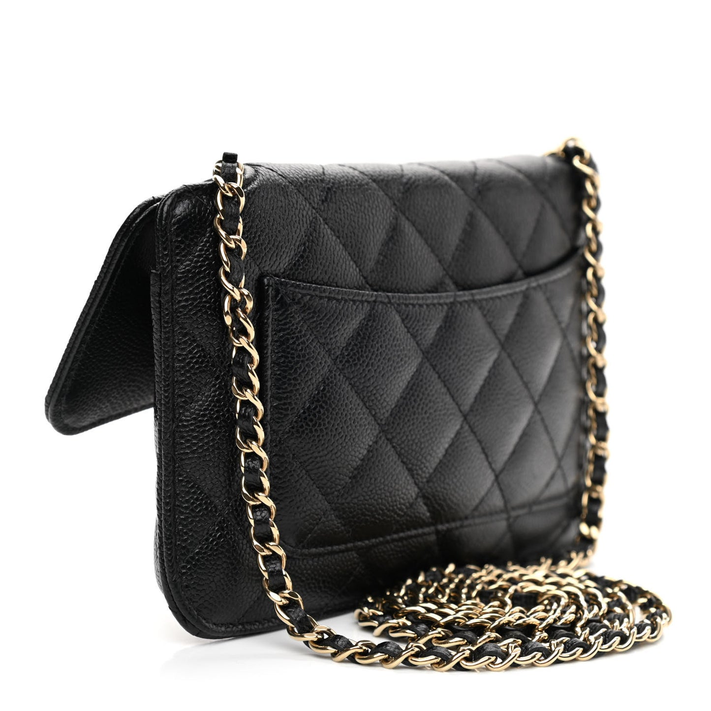 Jersey Fabric Quilted Foldable Tote With Chain Black Multicolor