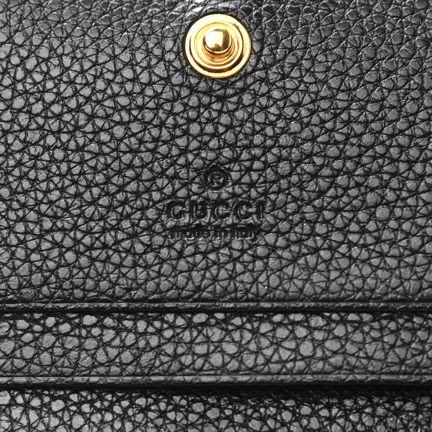 Grainy Calfskin Zumi Chain Card Case Wallet Black