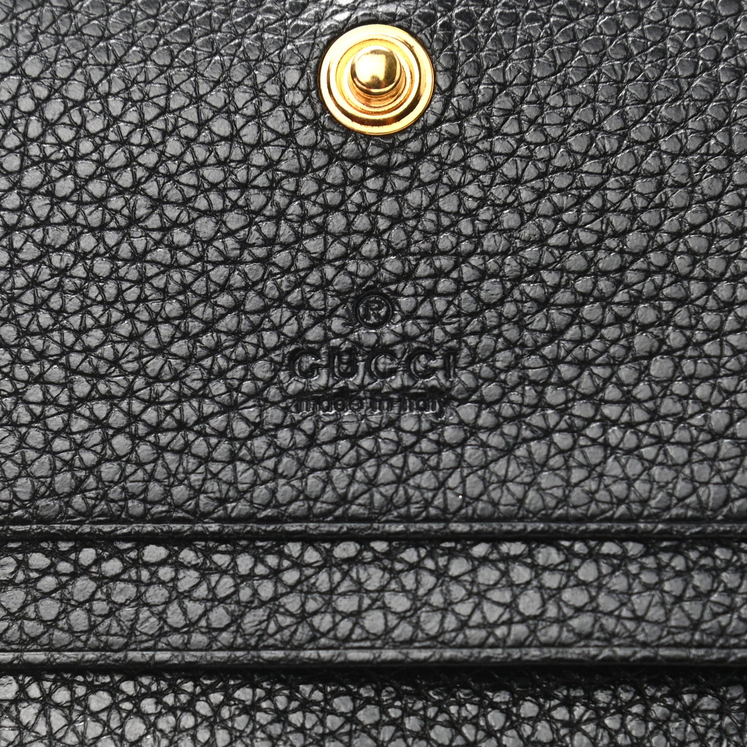 Gucci Grainy Calfskin Zumi Chain Card Case Wallet Black 6 of 7