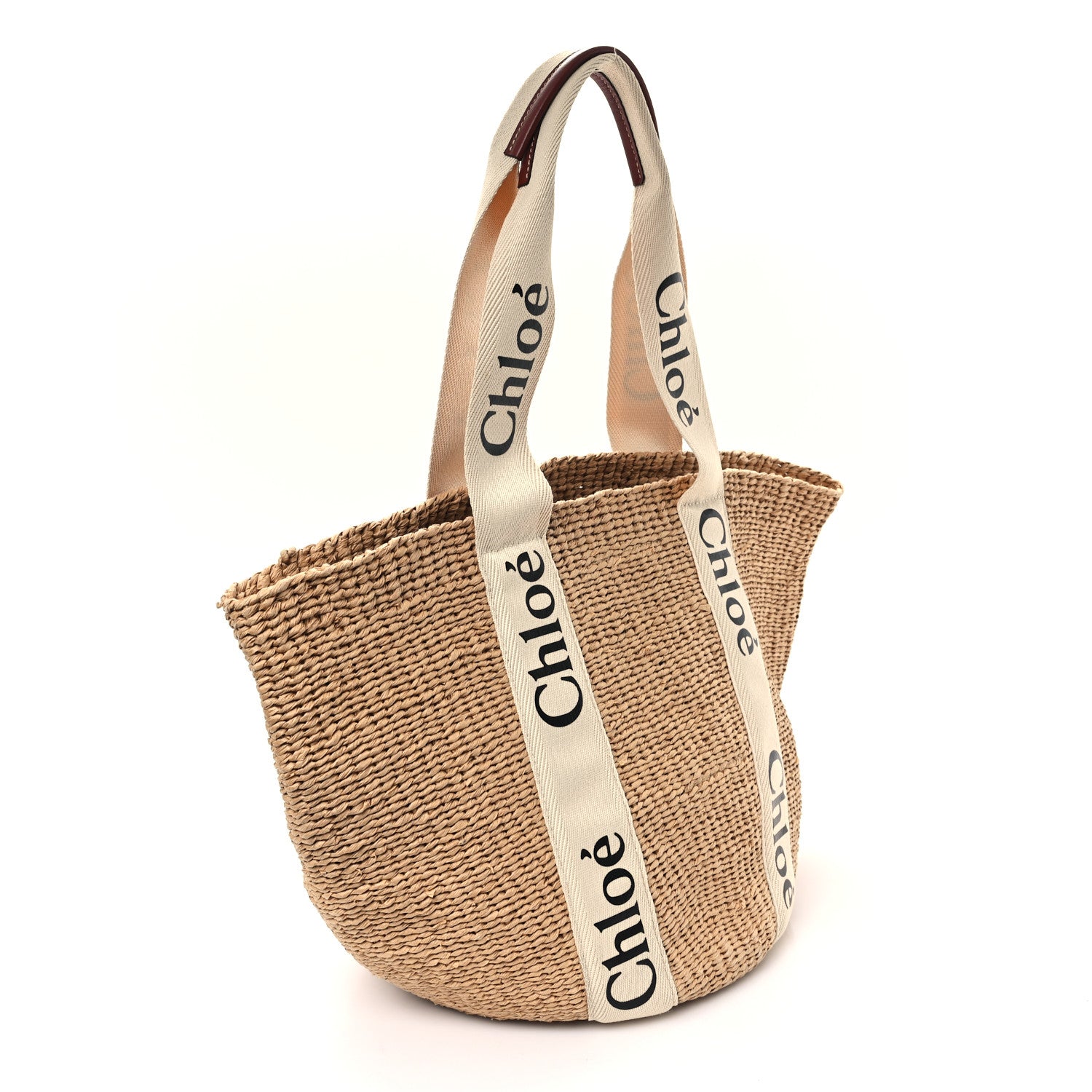 Chloe Raffia Large Woody Tote White 3 of 9