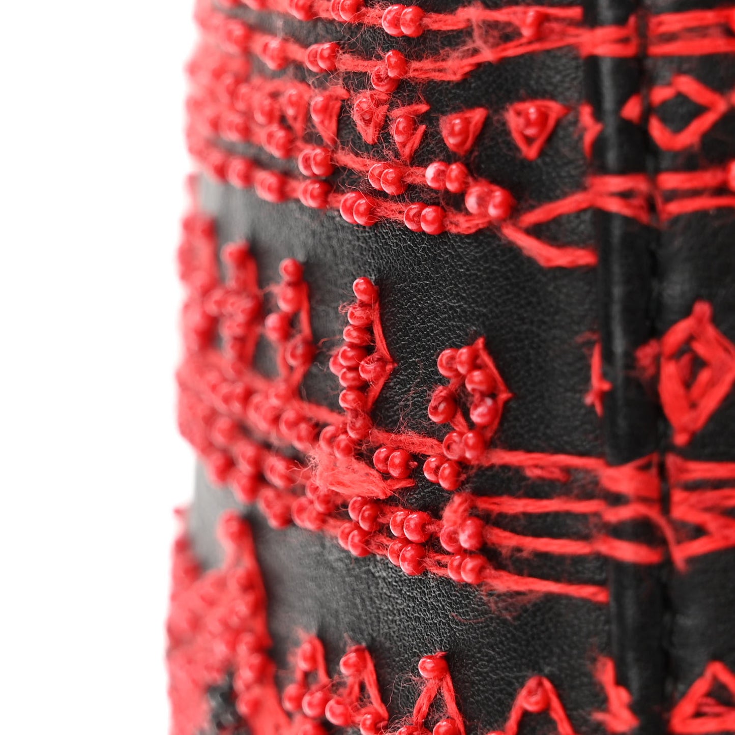 Smooth Calfskin Embroidered Heart Medium Lady Dior Black