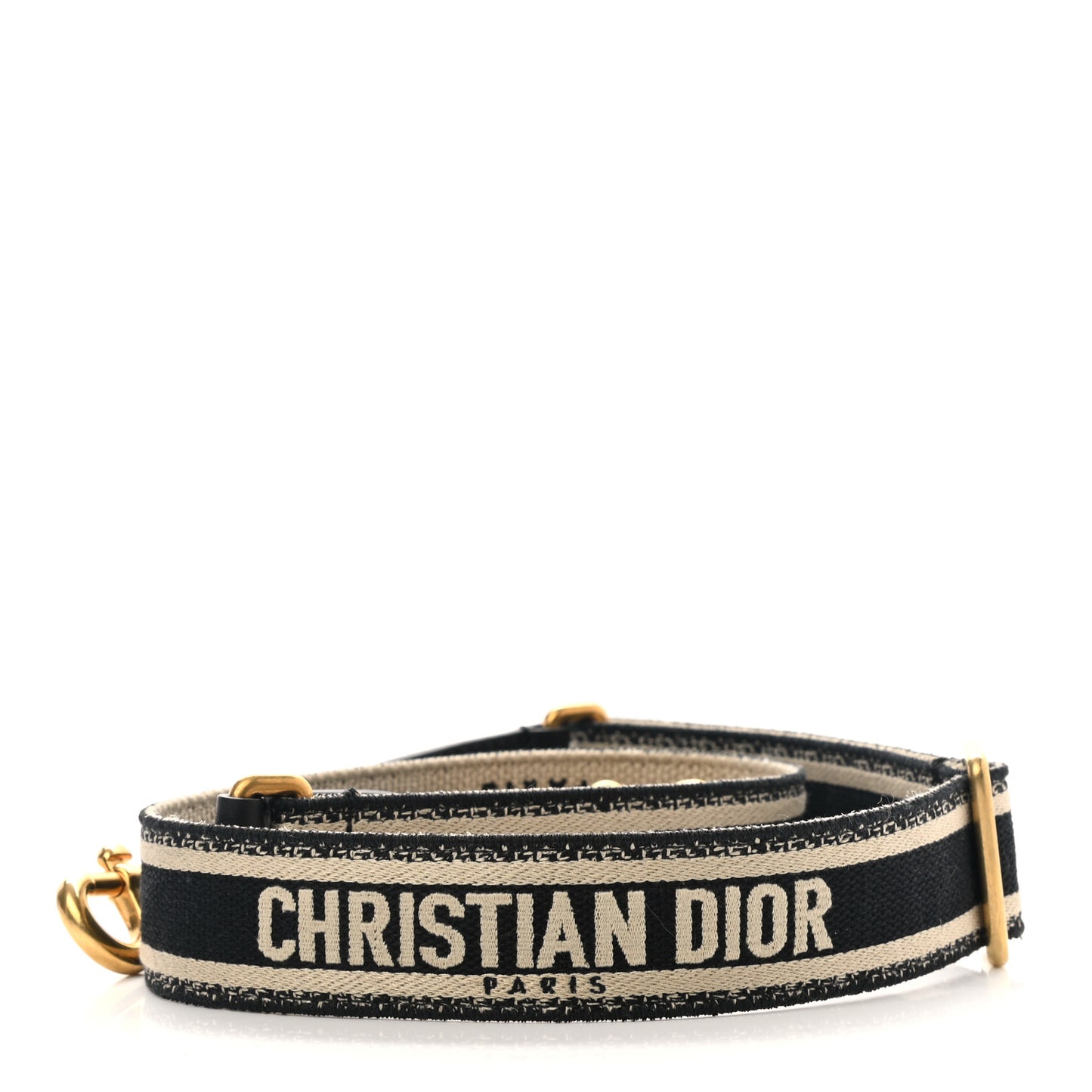 Canvas Embroidered Shoulder Strap Black