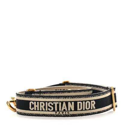 Christian Dior Canvas Embroidered Shoulder Strap Black 2 of 3