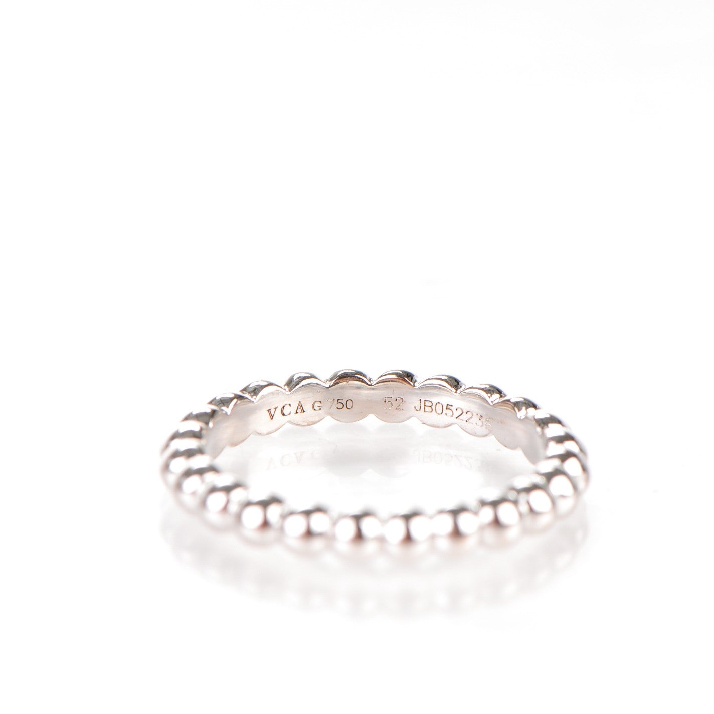 Van Cleef & Arpels 18K White Gold Small Perlee Ring 52 6 4 of 5